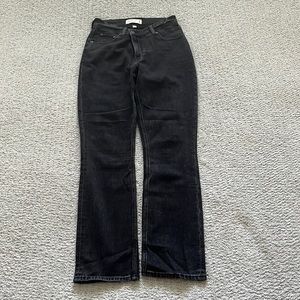 Abercrombie and fitch “the 90’s slim straight ultra high rise” black jeans.